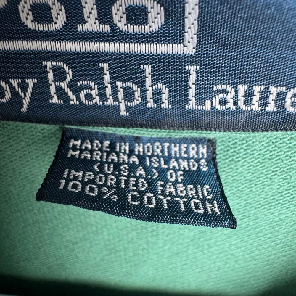 Polo Ralph Lauren Classic Fit Polo Shirt Large Green Pique Cotton Pony Logo